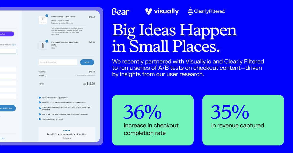 Bear × Visually.io × Clearly Filtered